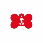 Placă de identificare pentru guler Imarc Bone Roșu