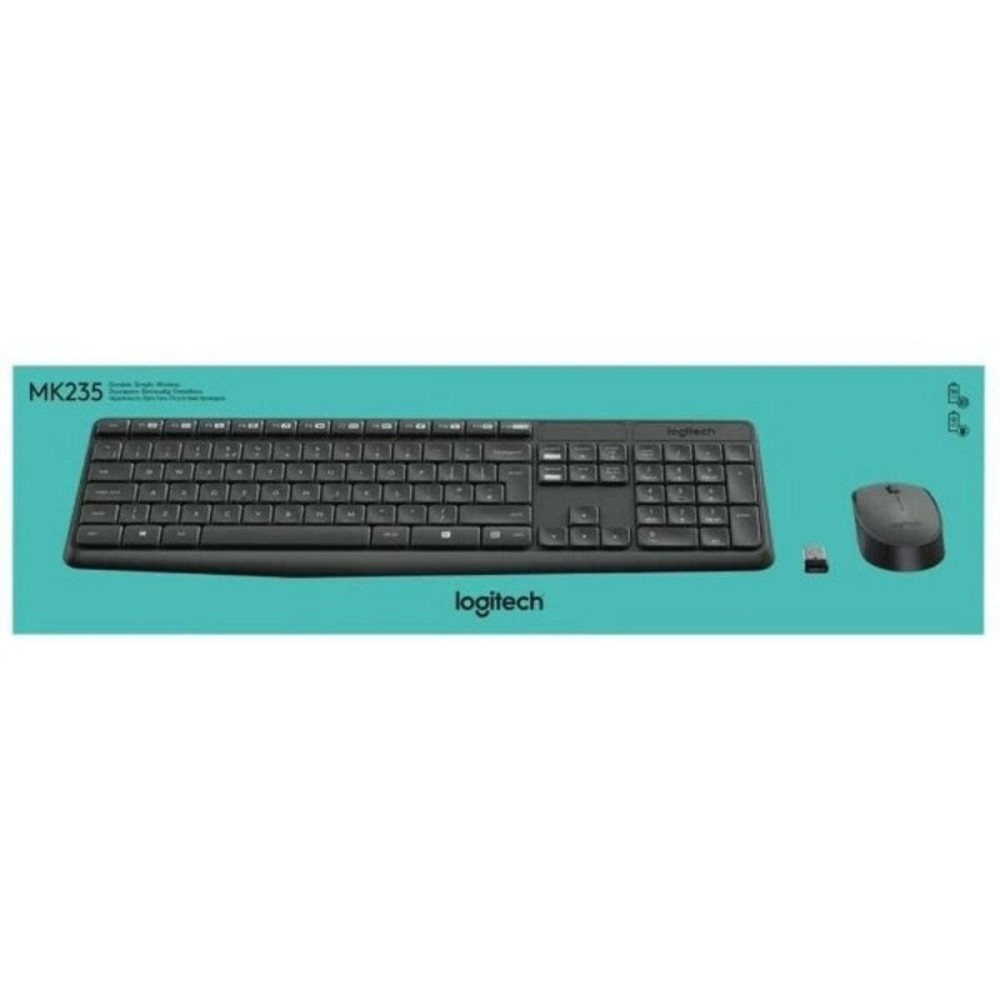 Tastatură și Mouse Fără Fir Logitech 920-007919 Negru Gri Qwerty Spaniolă