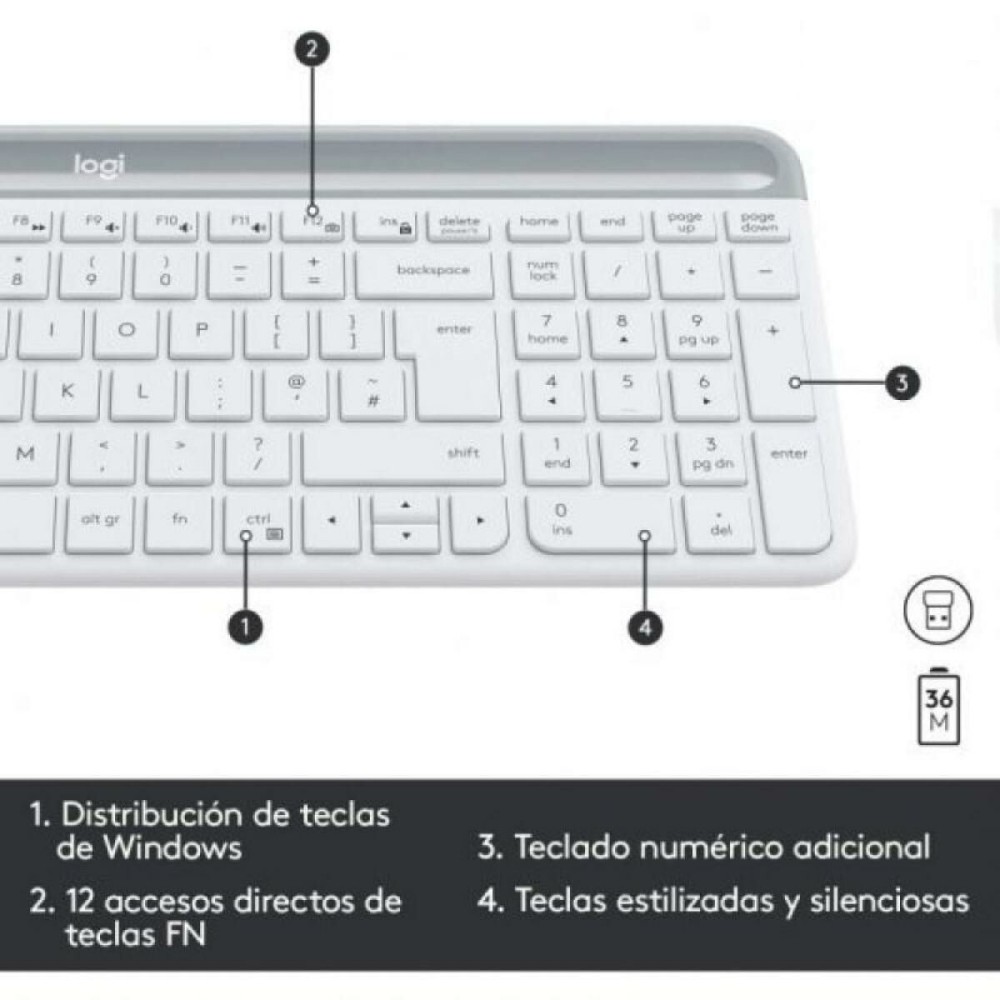 Tastatură și Mouse Logitech 920-009199 Alb Qwerty Spaniolă