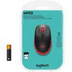 Mouse Fără Fir Logitech M190 Roșu 1000 dpi