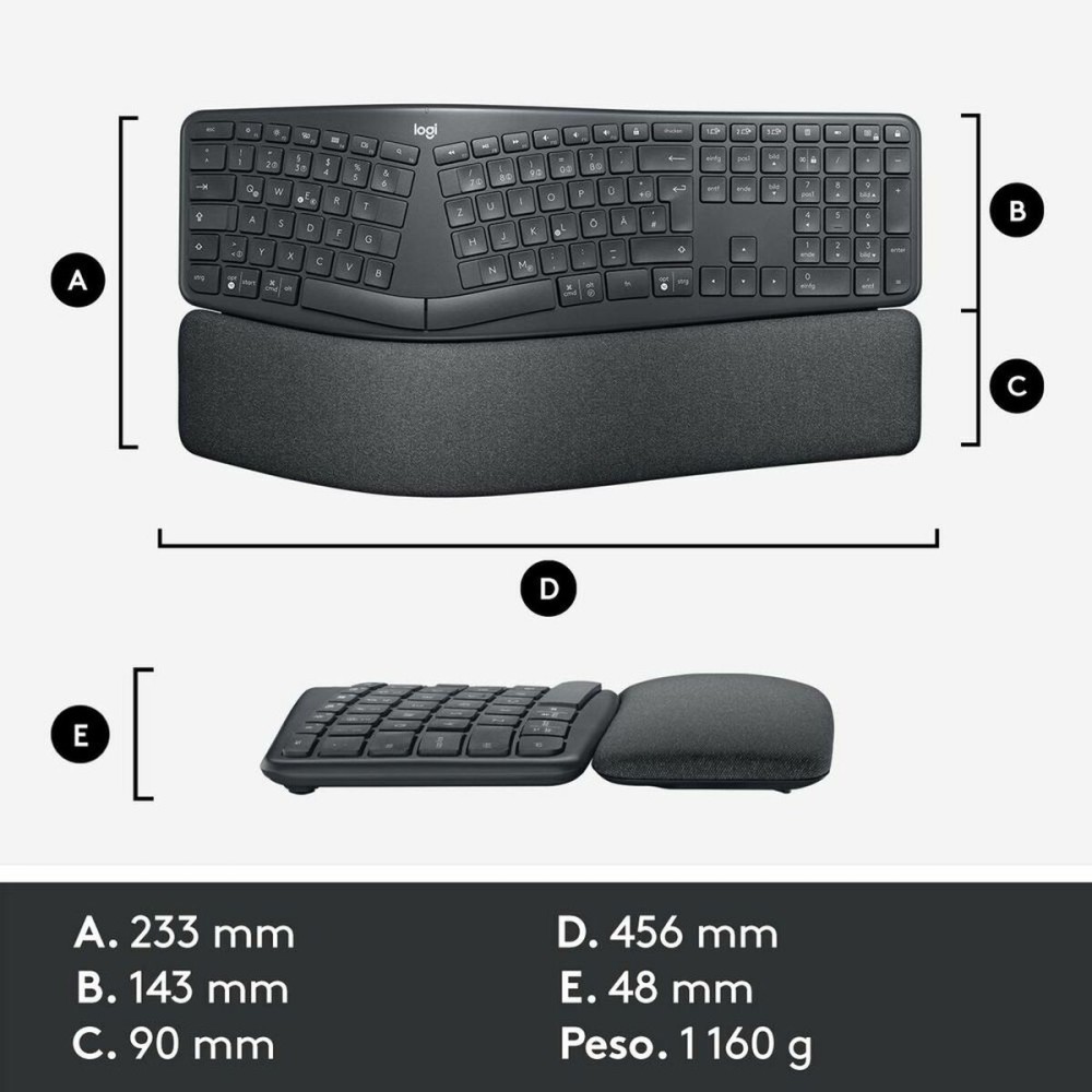 Tastatură Fără Fir Logitech Ergo K860 Albastru Qwerty Spaniolă