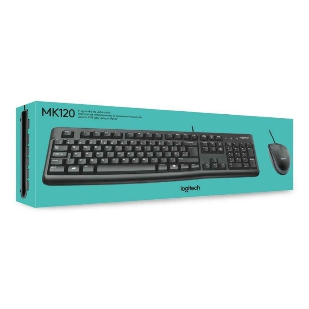 Tastatură și Mouse Optic Logitech MK120 Negru Qwerty Spaniolă