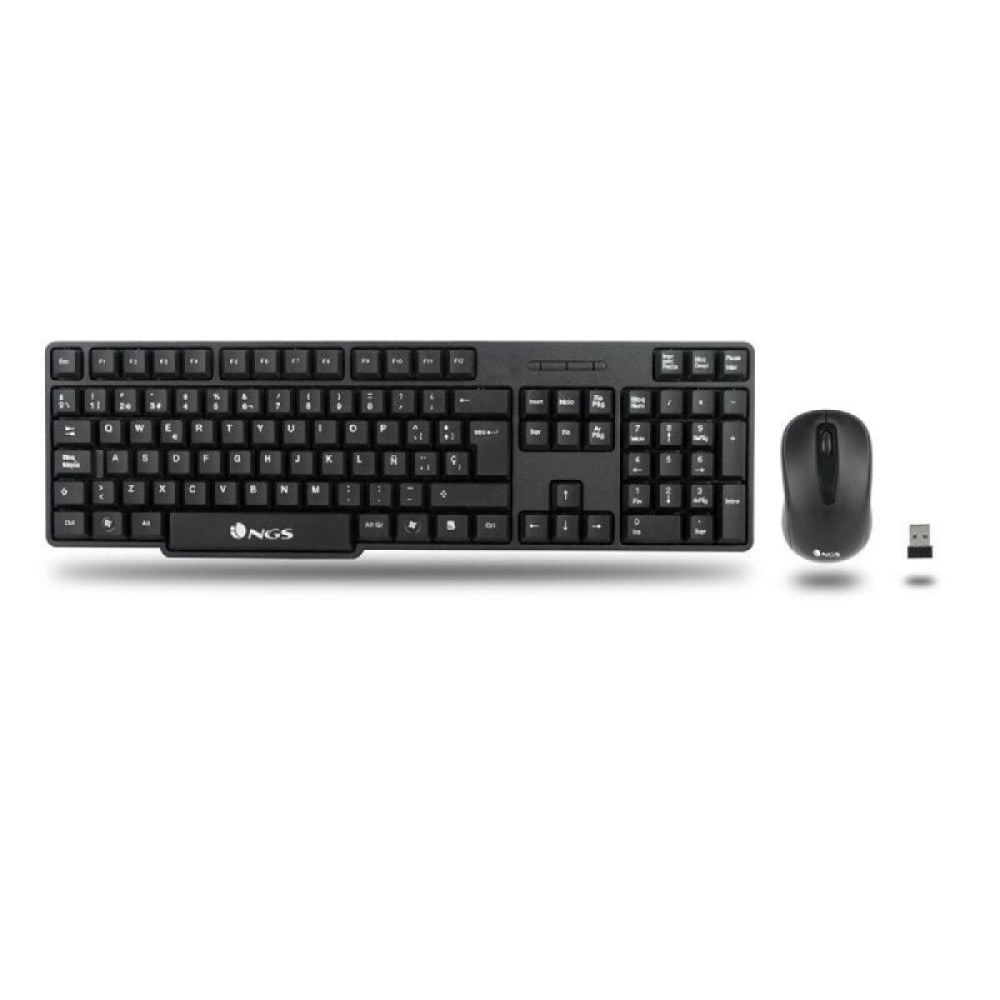 Tastatură și Mouse NGS EUPHORIA KIT Negru QWERTY Qwerty US Fără Fir