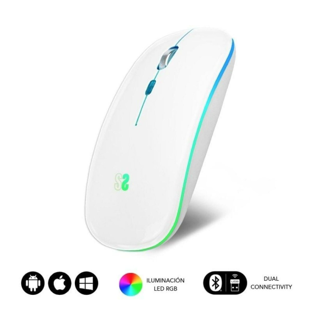Mouse Bluetooth Fără Fir Subblim SUBMO-LDFLAT2 Alb 1600 dpi