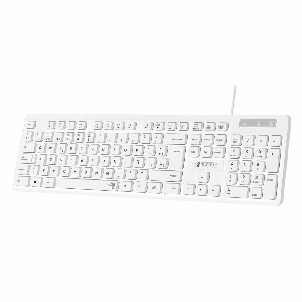 Tastatură Subblim SUBKBC-0SSK51 Alb Qwerty Spaniolă