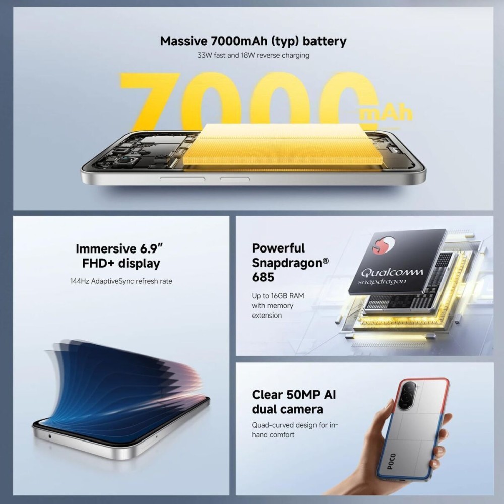 Smartphone Xiaomi POCO M7 6,9" Octa Core 8 GB RAM 256 GB Negru