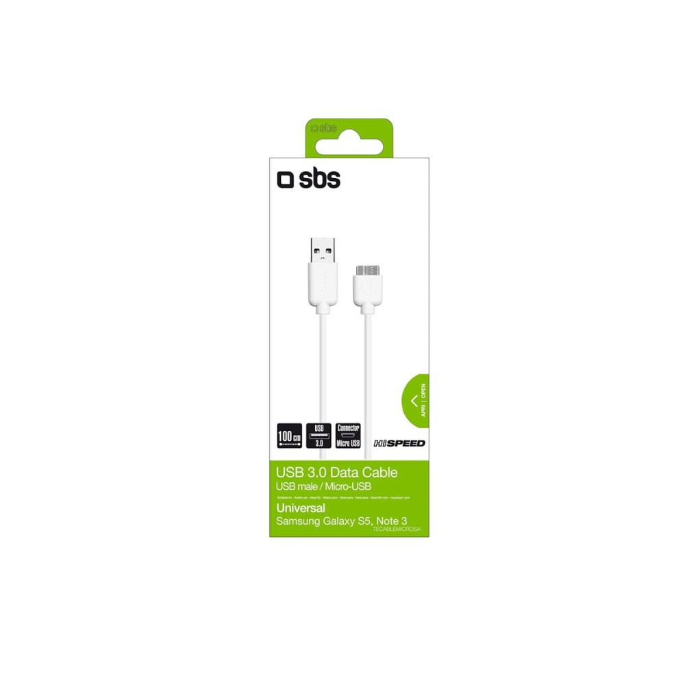 Cablu USB SBS TECABLEMICROSA Alb