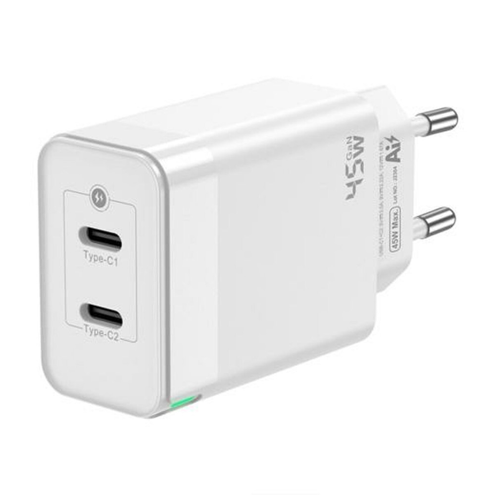 Încărcător de Perete Aisens ASCH-45W2P005-W  Alb 45 W