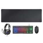 Tastatură și Mouse Mars Gaming MCPRGB3ES Negru Multicolor Qwerty Spaniolă (4 Unități)