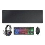 Tastatură și Mouse Mars Gaming MCPRGB3ES Negru Multicolor Qwerty Spaniolă (4 Unități)