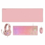 Pachet Gaming Mars Gaming MCPRGB3PES Multicolor Roz Qwerty Spaniolă (4 Unități)