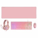 Pachet Gaming Mars Gaming MCPRGB3PES Multicolor Roz Qwerty Spaniolă (4 Unități)