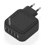 Încărcător de Perete Aisens ASCH-100W4P029-BK Negru Multicolor 100 W