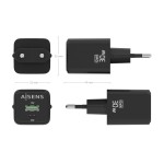 Încărcător de Perete Aisens ASCH-30W2P038-BK Negru Multicolor 33 W