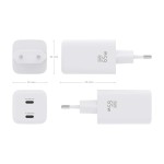 Încărcător de Perete Aisens ASCH-65W2P039-W Alb Multicolor 65 W