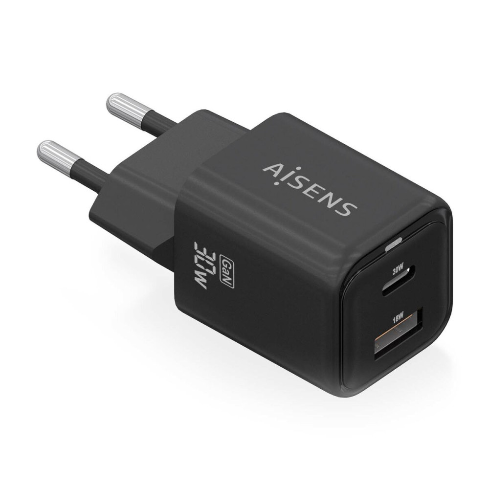Încărcător de Perete Aisens ASCH-30W2P021-BK Negru Multicolor 33 W
