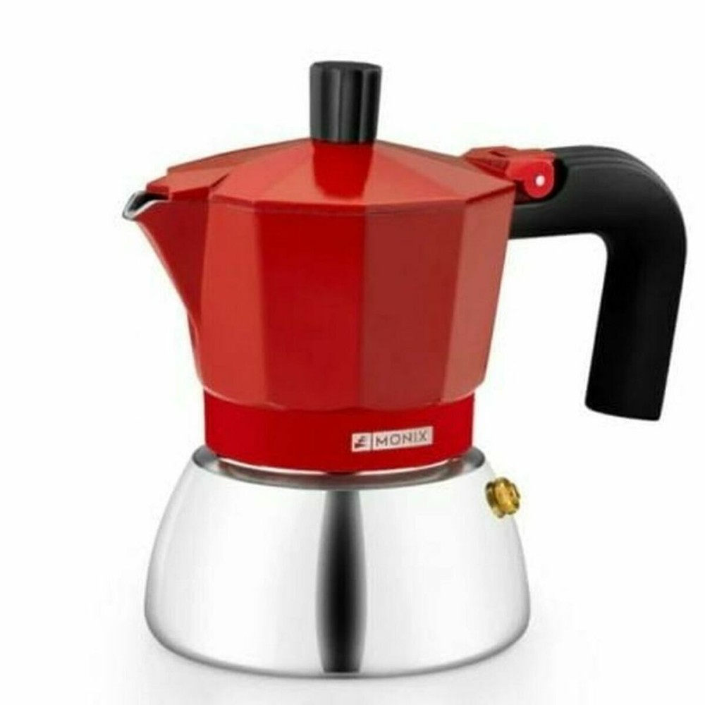 Cafetieră Italiană Monix INOX RED 6T Roșu 6 Cești