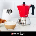 Cafetieră Italiană Monix INOX RED 6T Roșu 6 Cești