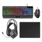 Tastatură și Mouse Mars Gaming MCP124PROES Negru Multicolor Qwerty Spaniolă (4 Unități)