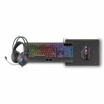Tastatură și Mouse Mars Gaming MCP124PROES Negru Multicolor Qwerty Spaniolă (4 Unități)