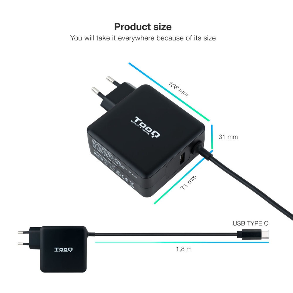 Încărcător pentru Laptop TooQ TQLC-USBC65PD 65 W