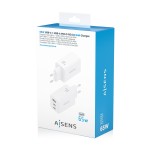 Încărcător de Perete Aisens ASCH-65W3P072-W Alb 65 W