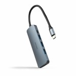 Hub USB NANOCABLE Nanocable Hub USB-C 3xUSB-A+HDMI+USB-C PD Gri 100 W 50 W