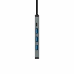 Hub USB NANOCABLE Nanocable Hub USB-C 3xUSB-A+HDMI+USB-C PD Gri 100 W 50 W