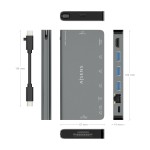 Hub USB Aisens ASUC-8P015-GR Gri Multicolor 100 W