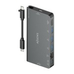 Hub USB Aisens ASUC-8P015-GR Gri Multicolor 100 W