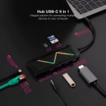 Hub USB-C NANOCABLE 10.16.0901 Negru 100 W