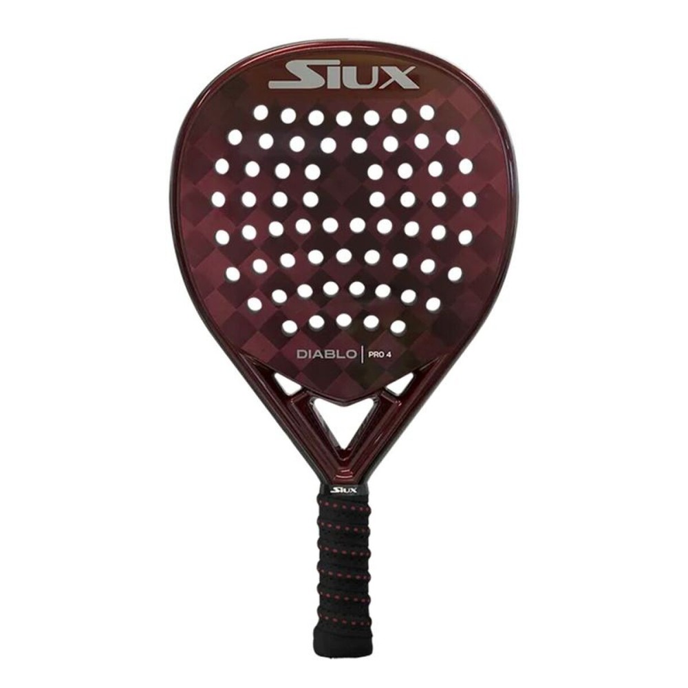 Paletă de Padel Siux Diablo Pro 4 Alb Negru Roșu Fibră de carbon Cărbune EVA