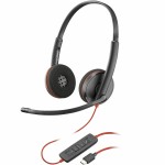 Căști cu Microfon Poly 8X228A6 Negru Roșu
