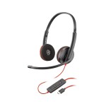 Căști cu Microfon Poly 8X228A6 Negru Roșu