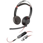 Căști cu Microfon Poly Blackwire 5220 Negru