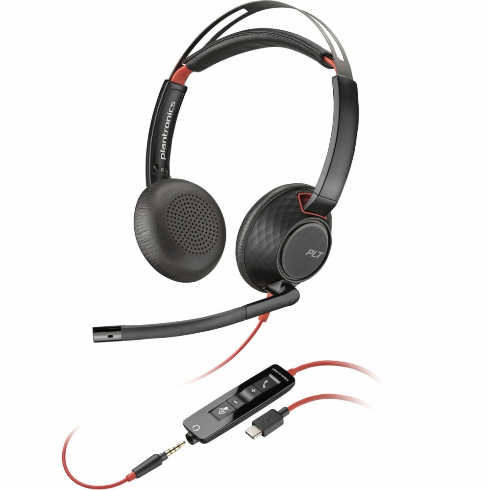 Căști cu Microfon Poly Blackwire 5220 Negru