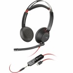 Căști cu Microfon Poly Blackwire 5220 Negru