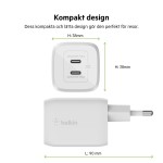 Încărcător de Perete Belkin WCH013VF2MWH-B6 Alb 65 W