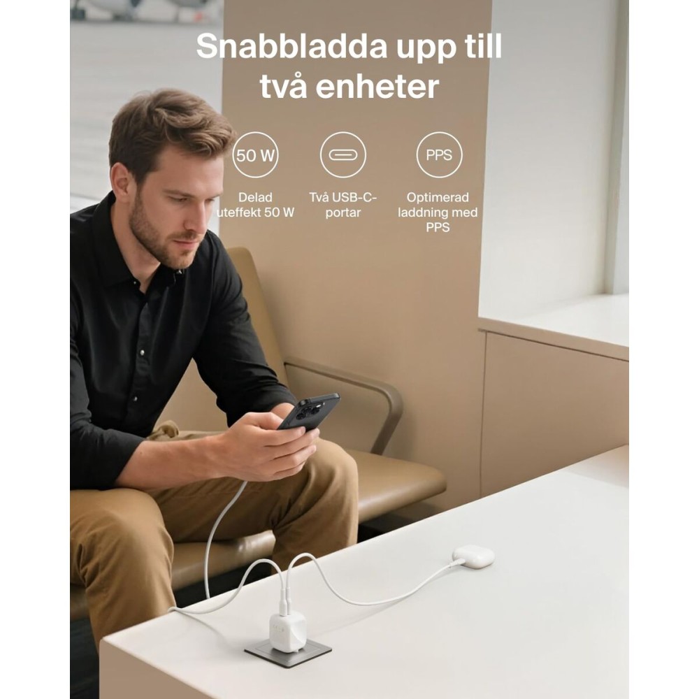 Încărcător de Perete Belkin WCH019KQWH Alb 50 W