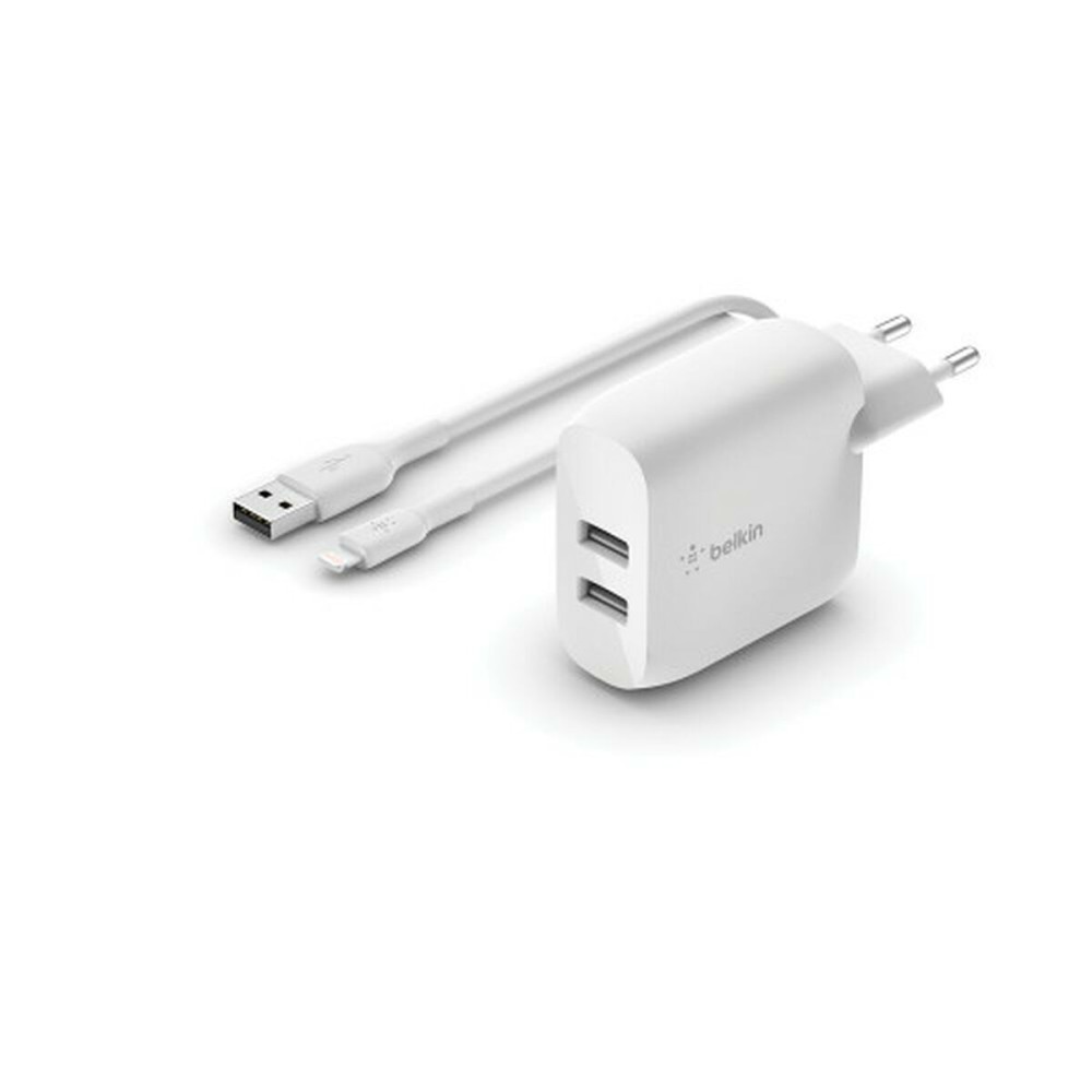 Încărcător de Perete + Cablu Lightning MFI Belkin WCD001VF1MWH Alb Multicolor
