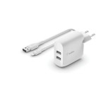 Încărcător de Perete + Cablu Lightning MFI Belkin WCD001VF1MWH Alb Multicolor