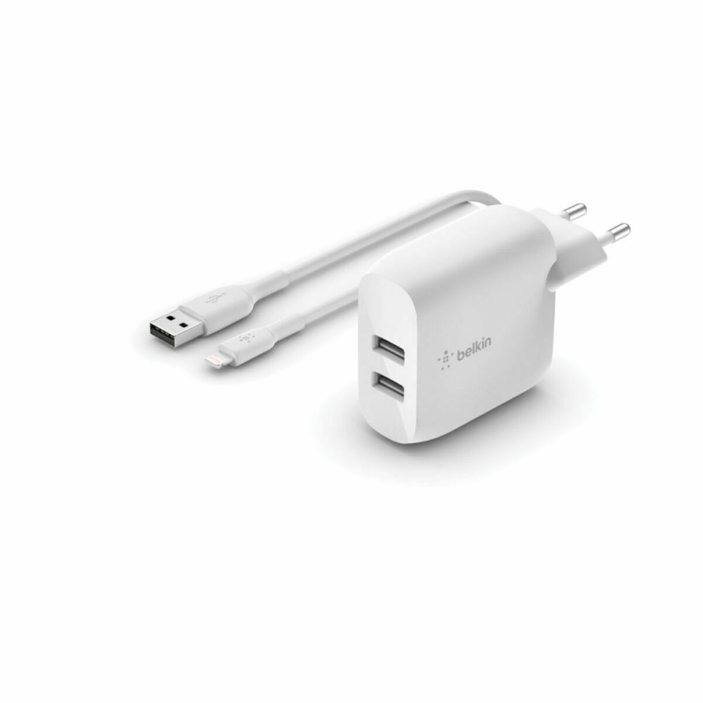 Încărcător de Perete + Cablu Lightning MFI Belkin WCD001VF1MWH Alb Multicolor