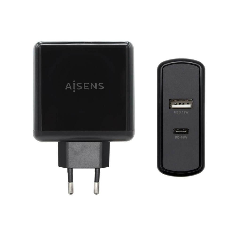 Încărcător USB Perete Aisens ASCH-2PD45A-BK 57 W Negru