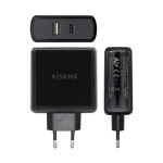Încărcător USB Perete Aisens ASCH-2PD45A-BK 57 W Negru