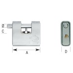 Lacăt cu cheie CORBIN Dreptunghiular Alamă Oțel Blindat