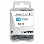 Set biți WITTE PZ 1 BITFLEX Pozidriv PZ1 25 Unități 25 Piese