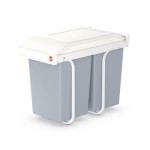 Pubelă Hailo Multi-Box duo L Alb Gri Crem Oțel Plastic 2 sertare 14 L Integrabil (2 Unități)