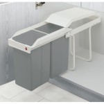 Pubelă Hailo Multi-Box duo L Alb Gri Crem Oțel Plastic 2 sertare 14 L Integrabil (2 Unități)