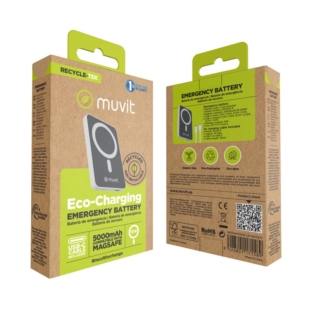 Powerbank Muvit for Change DP51AQ-R Alb 5000 mAh