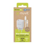 Încărcător de Perete + Cablu USB-C Muvit for Change Alb